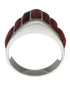 Red Oyster Shell Inlay Silver Jewelry Ring Size 6-3/4 VX36732